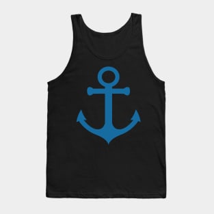 Blue Simple Anchor, Maritime Tank Top